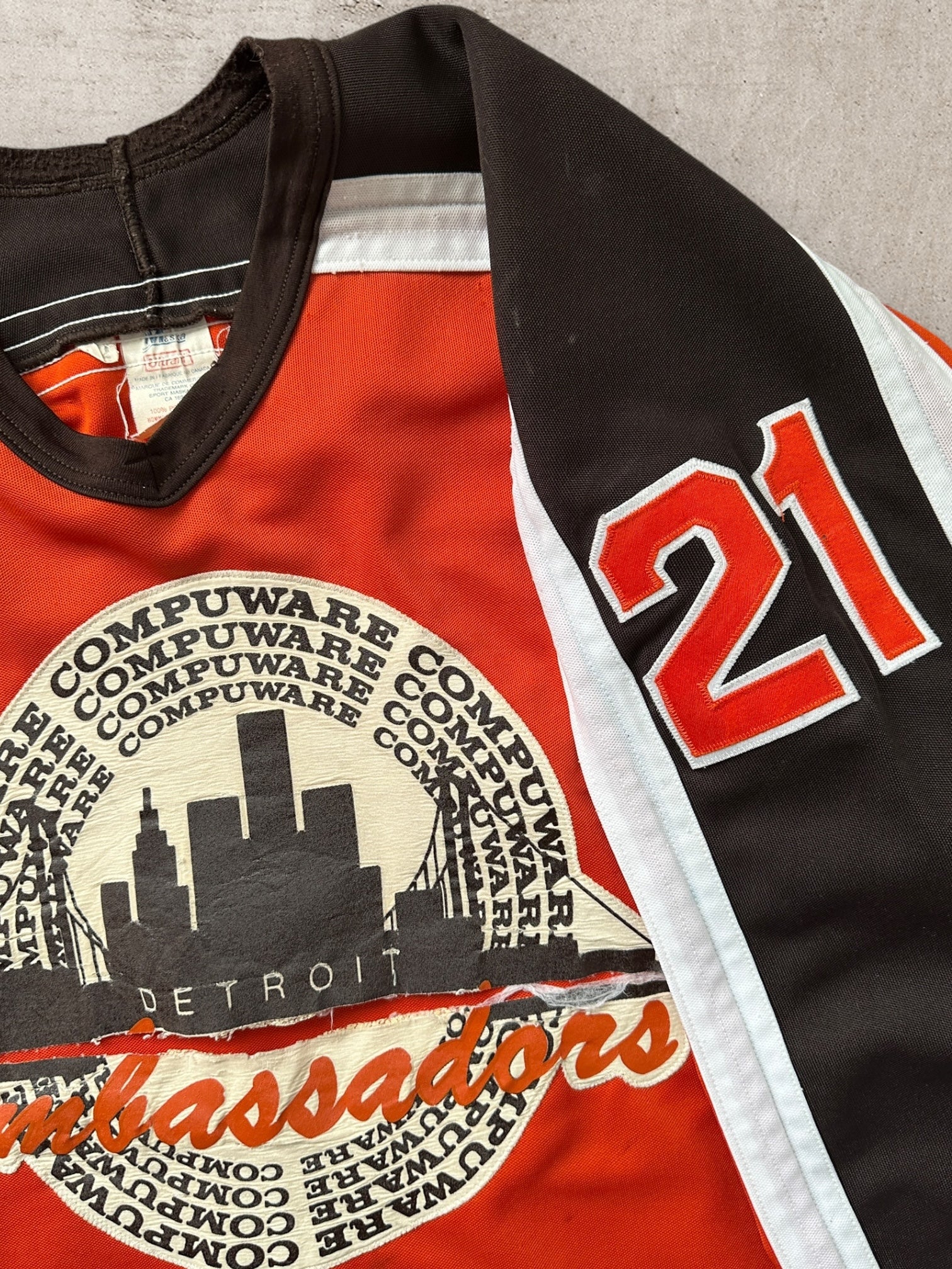 90s Detroit Ambassadors Hockey Jersey - XXL