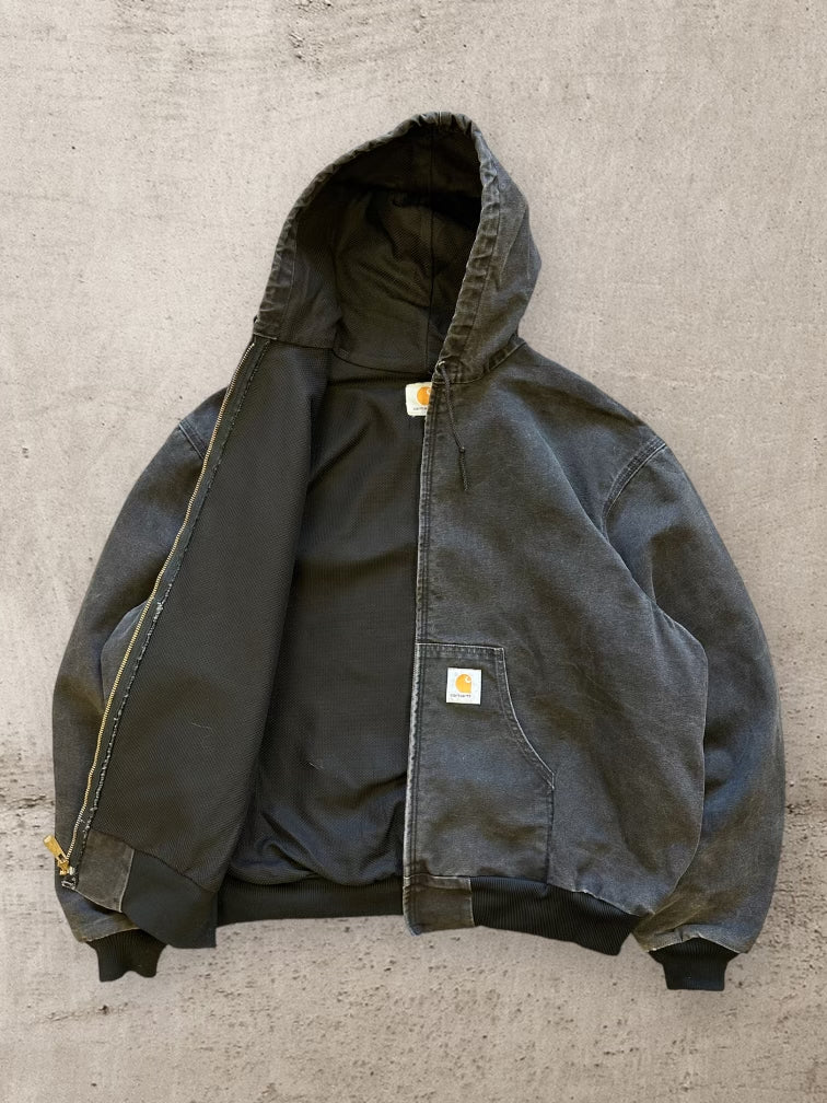 00s Carhartt Black Hooded Jacket - XL