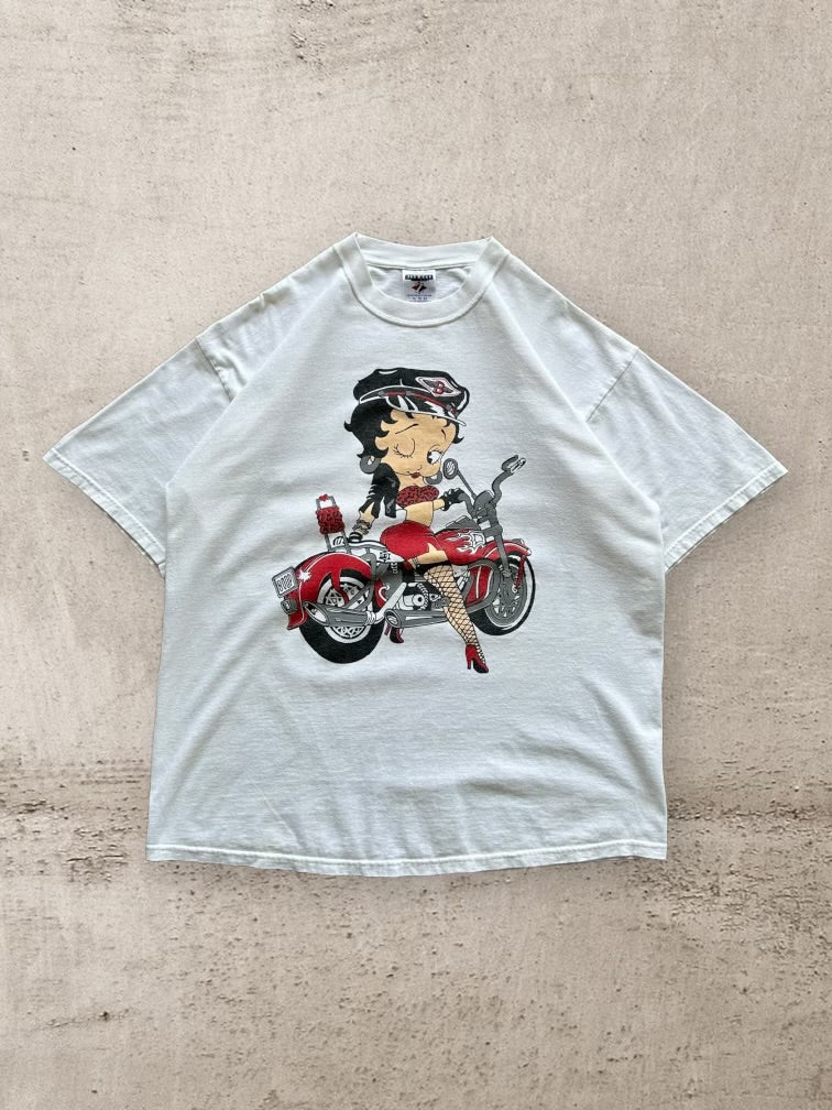 00s Betty Boop Biker Graphic T-Shirt - XL