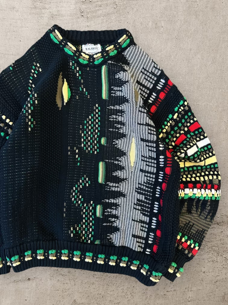 90s Kalaroo Multicolor 3D Knit Sweater - Medium
