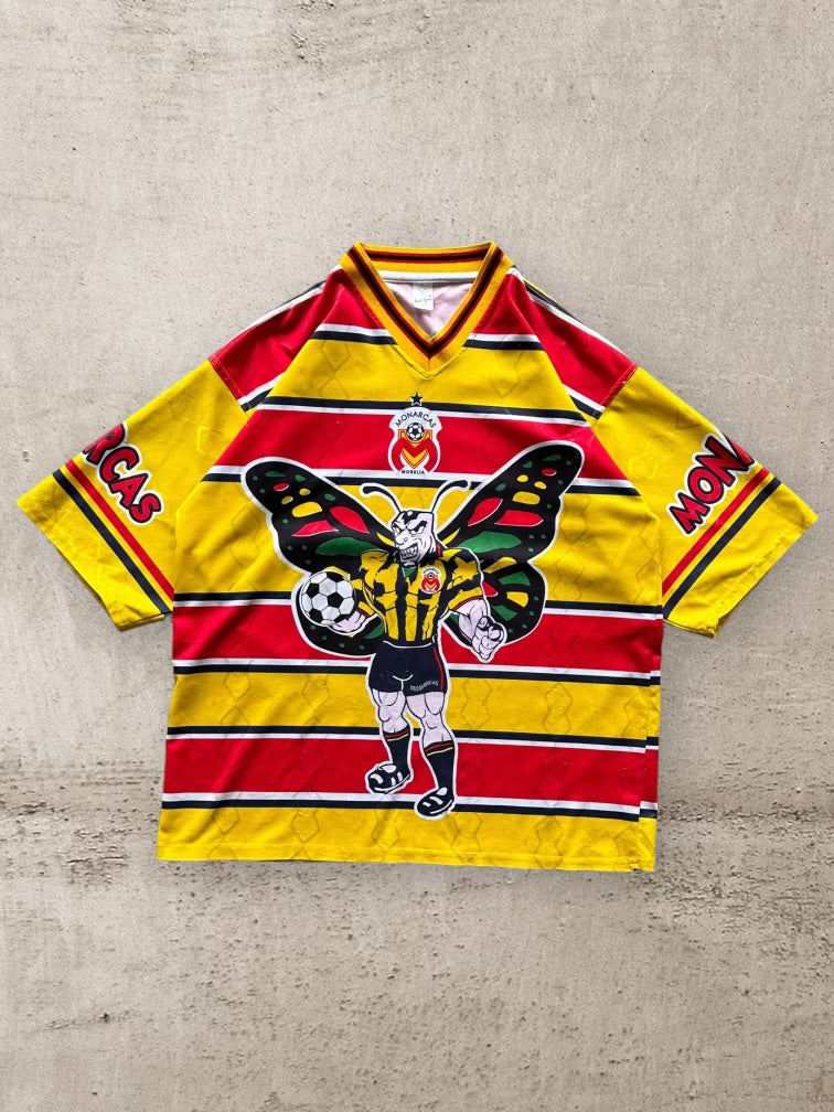 90s Monarcas Morelia Striped Soccer Jersey - XL