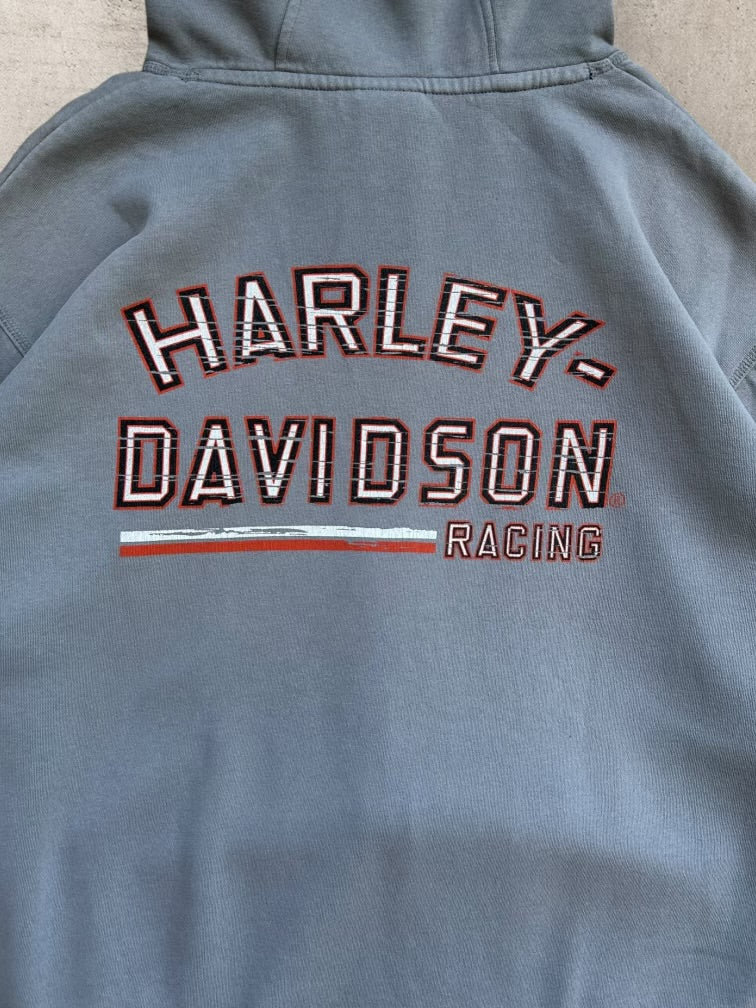 00s Harley Davidson Striped Zip Up Hoodie - XXL