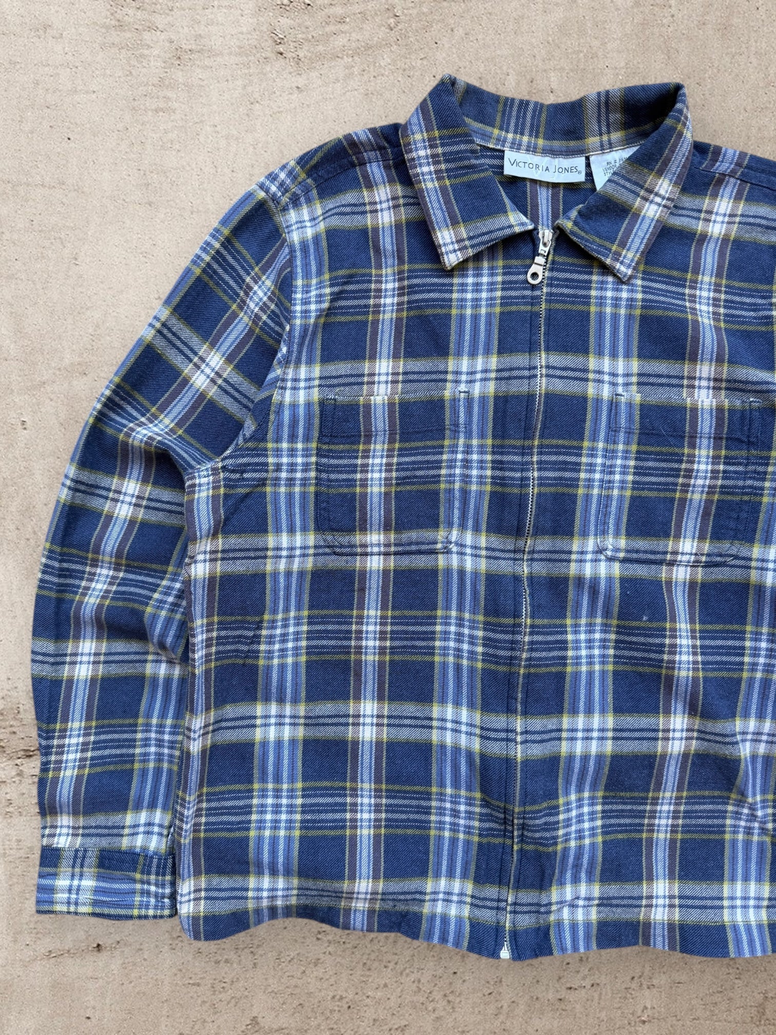 00s Fashion Bug Zip Up Plaid Flannel - Medium