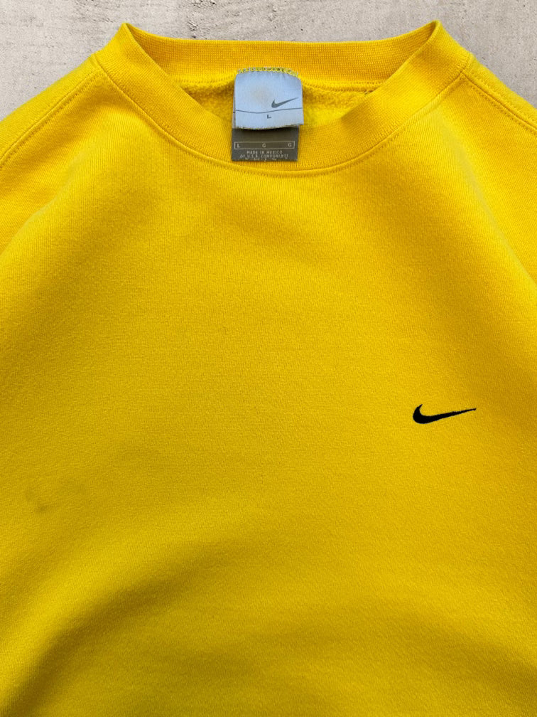 00s Nike Yellow Mini Swoosh Crewneck - Large