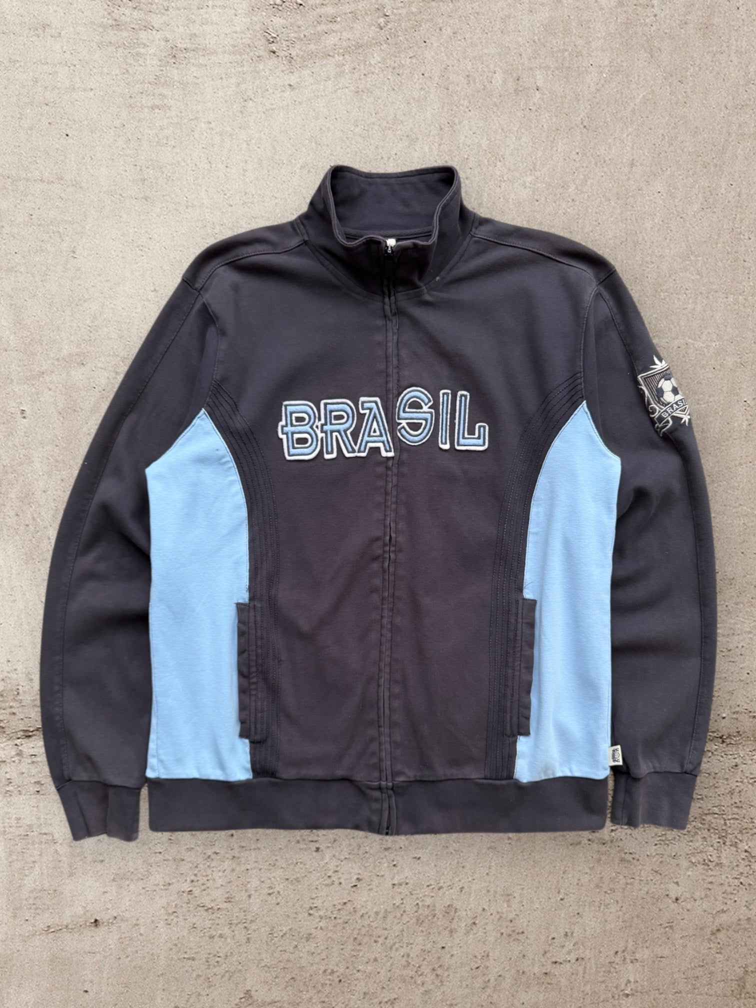 00s Brasil Color Block Full Zip Sweatshirt - Large