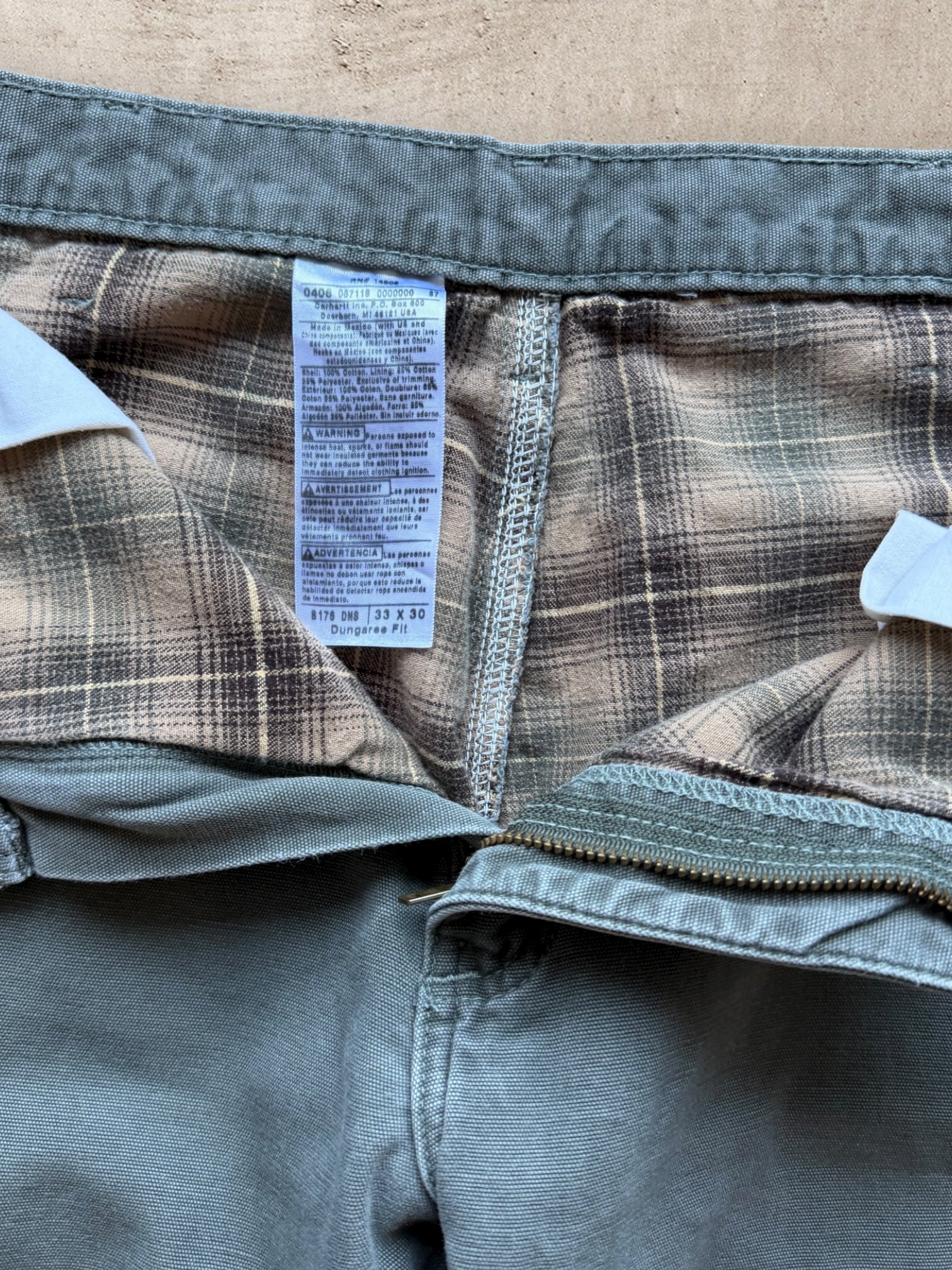 00s Carhartt Blanket Lined Carpenter Pants - 33”