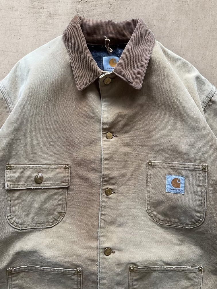 90s Carhartt Blanket Lined Tan Chore Jacket - XL
