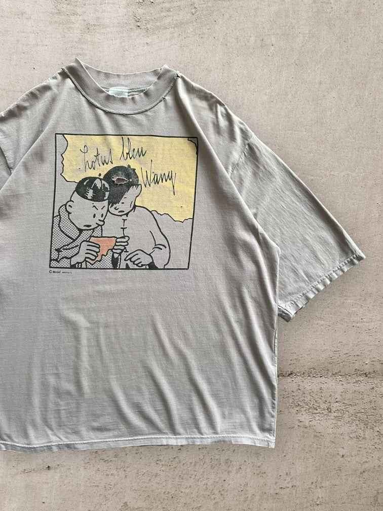 90s Tin Tin Distressed Graphic T-Shirt - XL