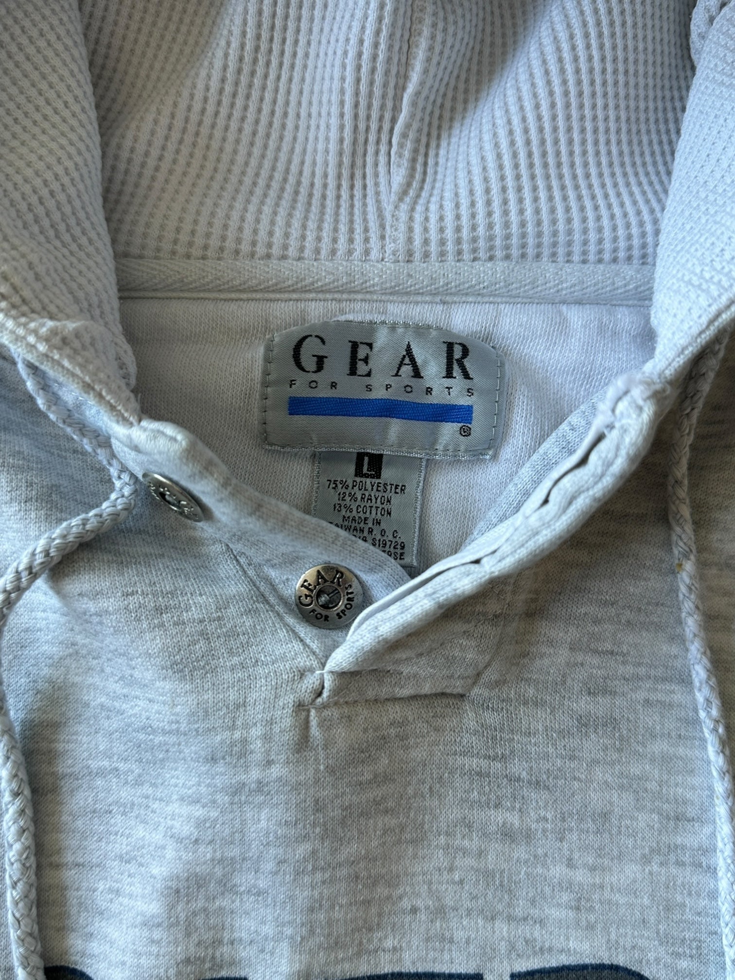 90s Alcatraz Penitentiary Henley Hoodie - Medium