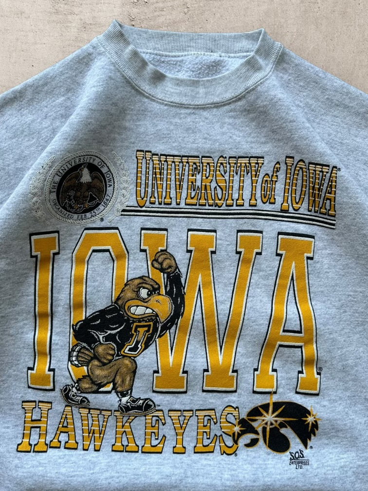 90s University Of Iowa Cut Off Crewneck - Large