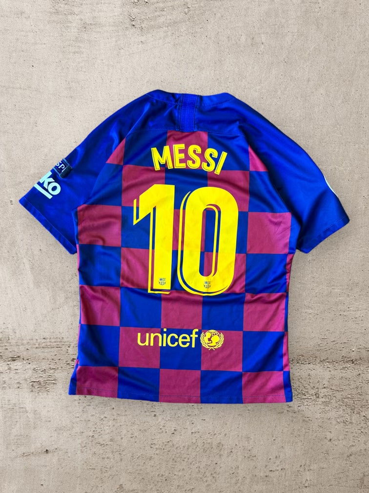 00s Nike Futbol Club Barcelona Messi Soccer Jersey - Medium