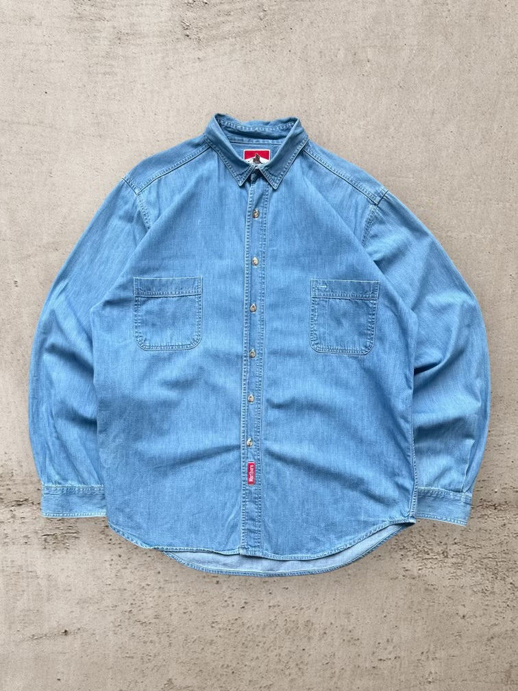 90s Marlboro Denim Button Up Shirt - Large
