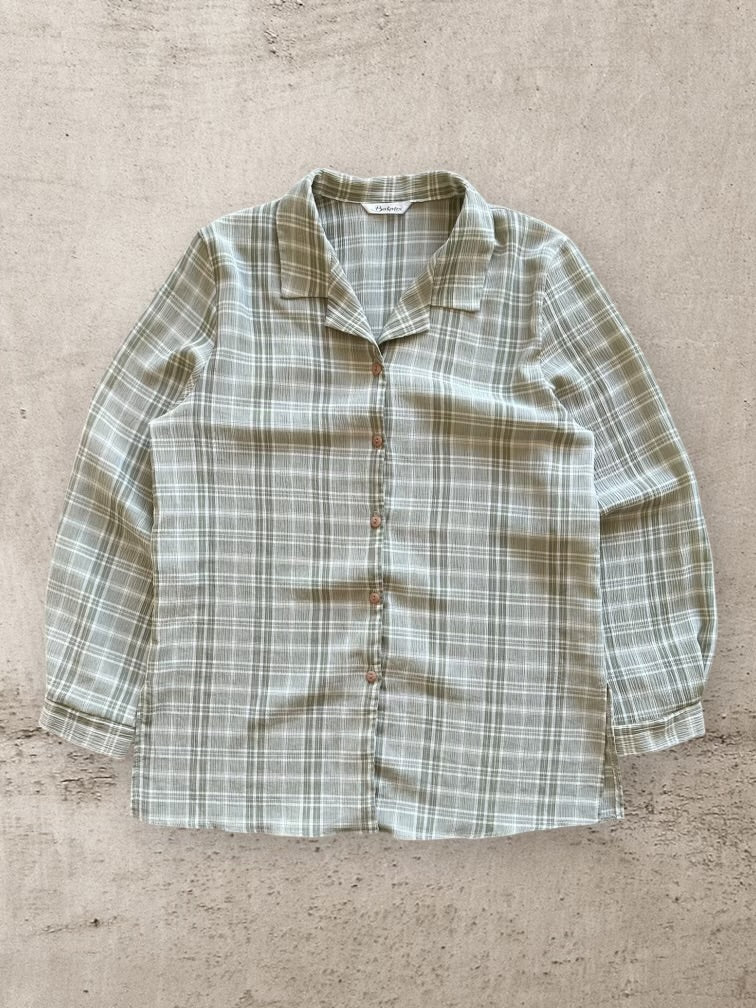 00s Berkertex Plaid Button Up Shirt - Large