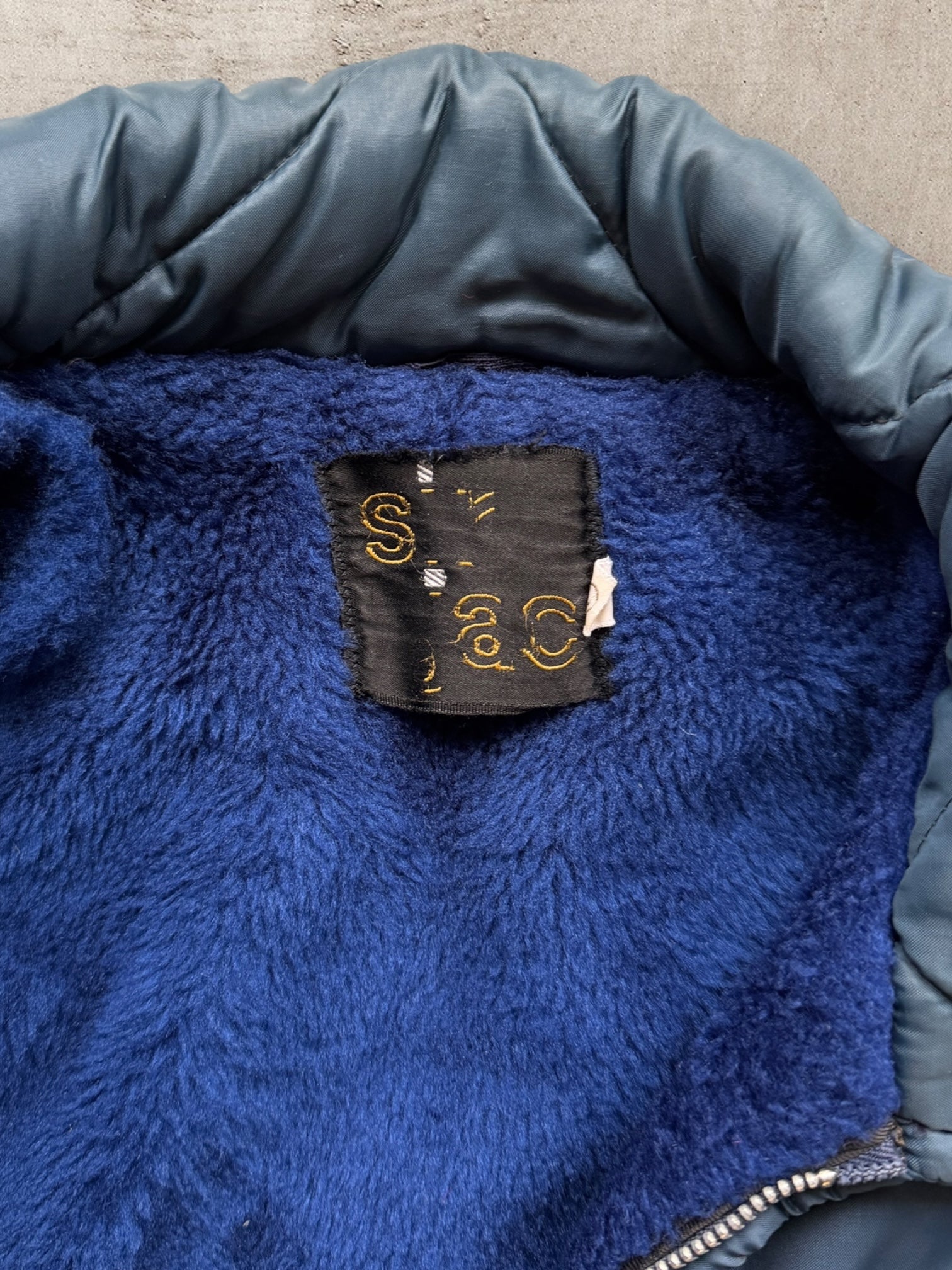 70s Fur Lined Quilted Jacket - Large