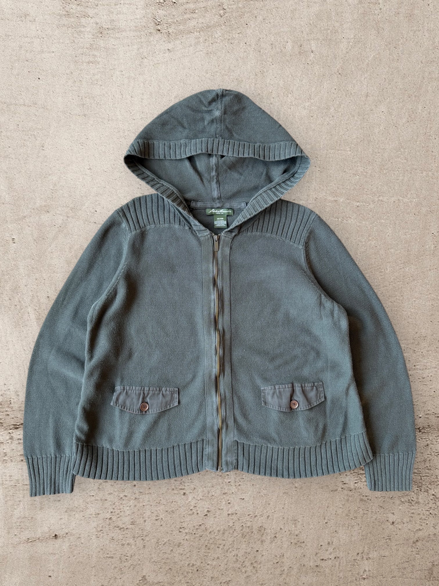 00s Eddie Bauer Two Pocket Knit Hoodie - XL
