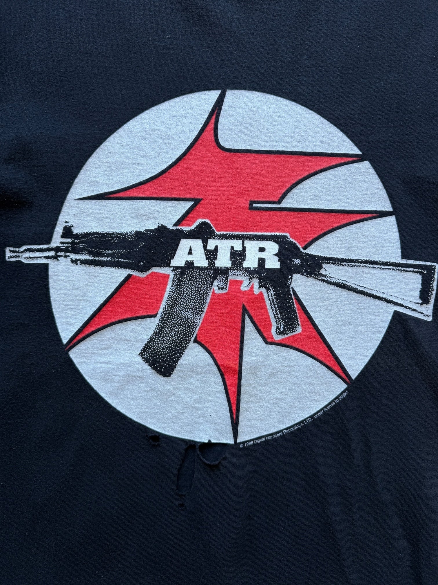 90s Atari Teenage Riot The Future of War Distressed Graphic T-Shirt -