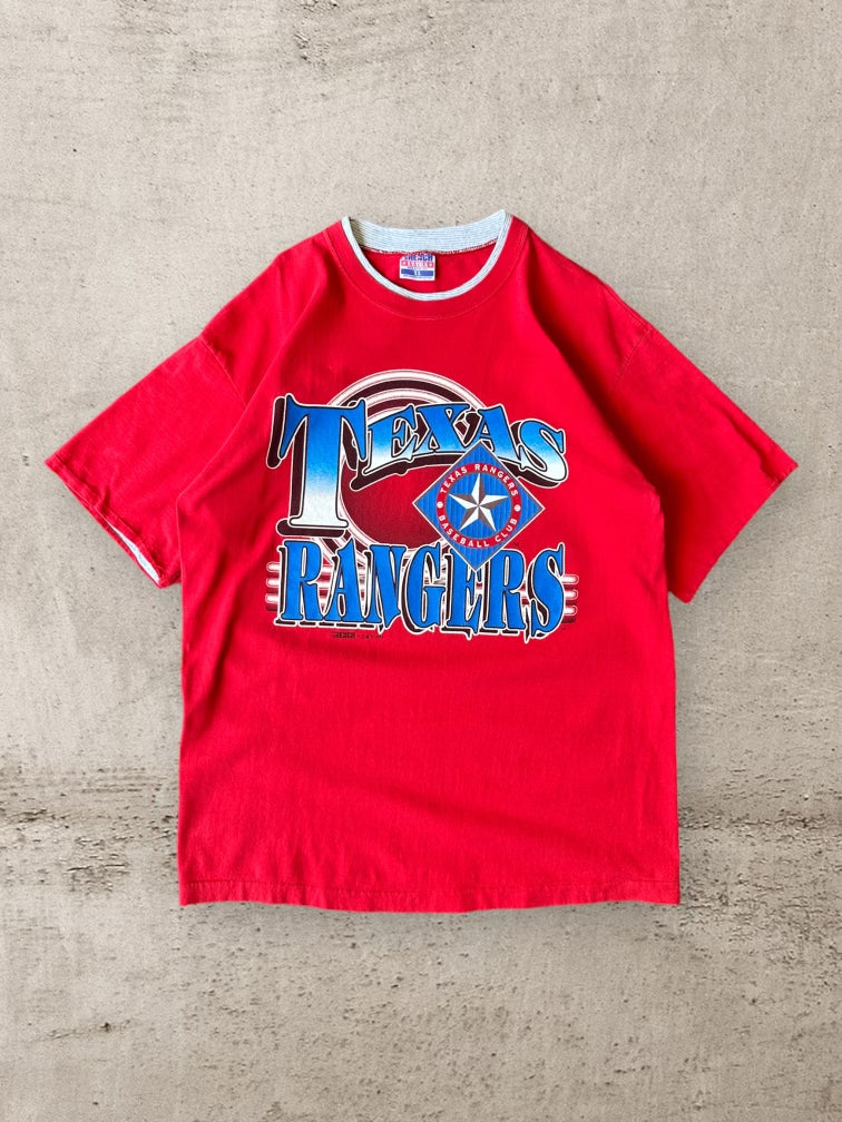 90s Texas Rangers Double Sleeve T-Shirt - XL