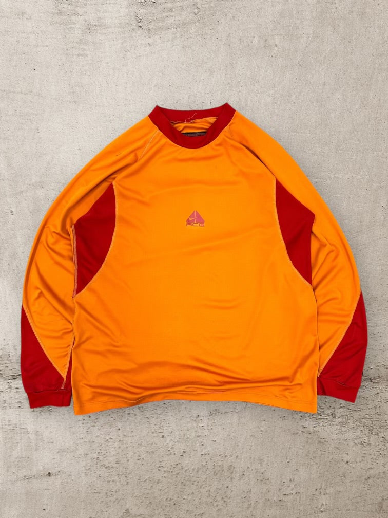 00s ACG Orange & Maroon Long Sleeve Jersey - Large