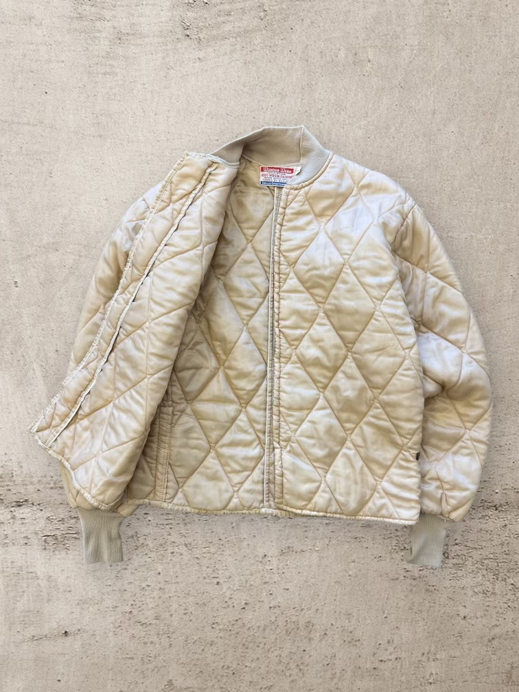 70s Wunder Wear Quilted Zip Up Jacket - Small