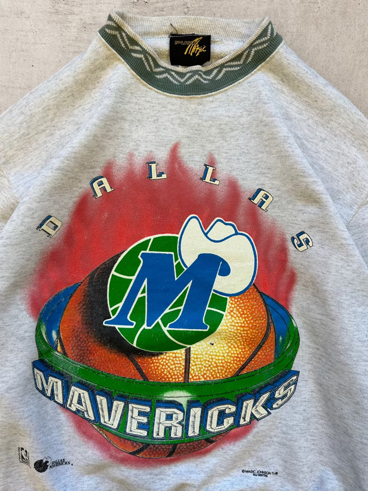 90s Dallas Mavericks Patterned Cuff Crewneck - Medium