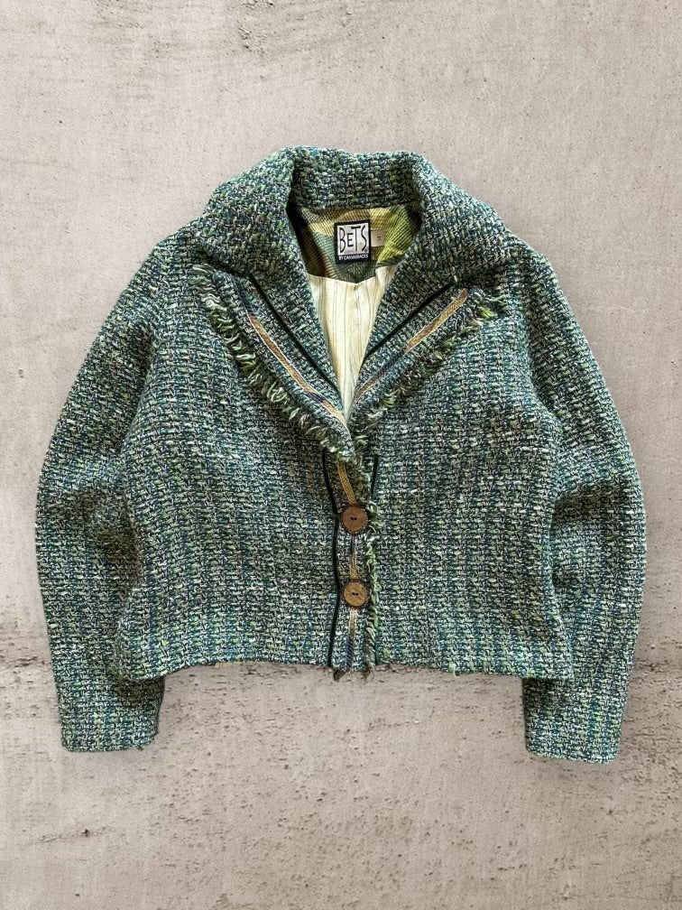 90s Bets Canvasbacks Multicolor Knit Blazer - Small