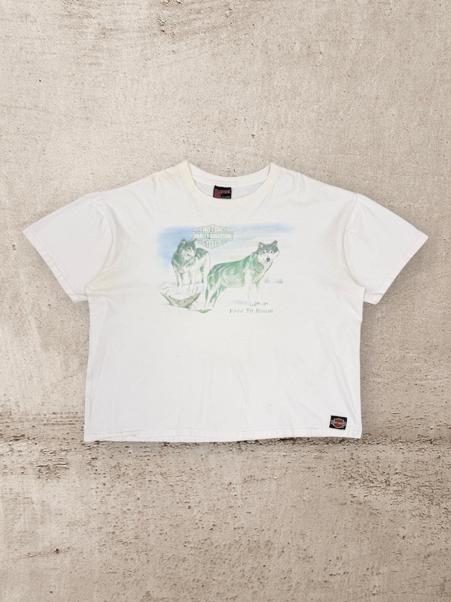 90s Harley Davidson Wolves Graphic T-Shirt - XXL