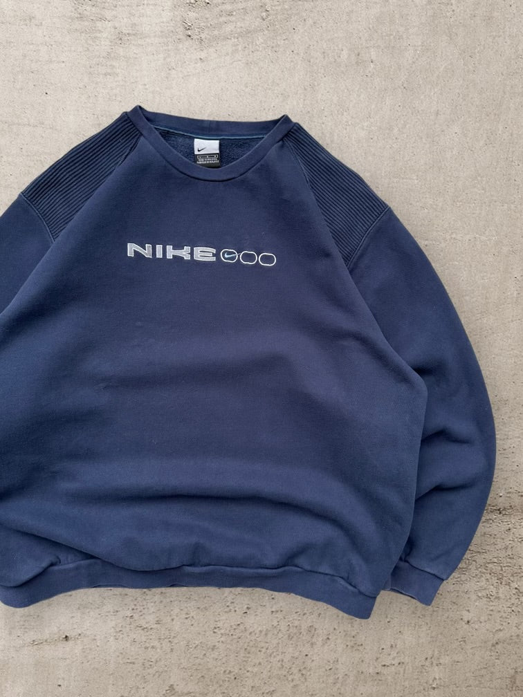 00s Nike Embroidered Ribbed Crewneck - Large