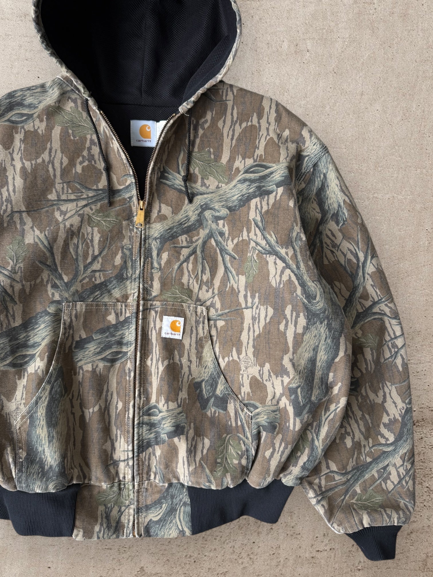 90s Carhartt Real Tree Camouflage Hooded Jacket - XXL