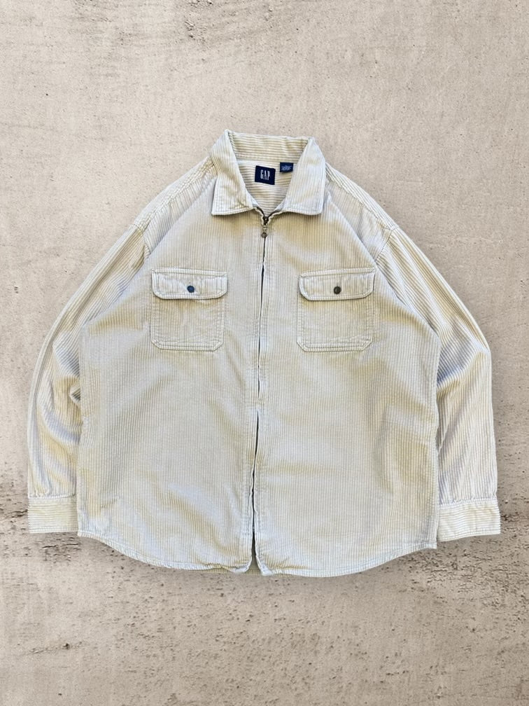 00s Gap Corduroy Zip Up Shirt - XXL