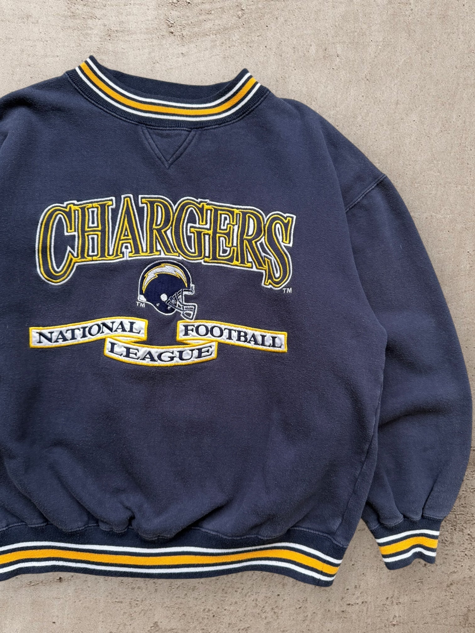 90s Los Angeles Chargers Striped Crewneck - Medium