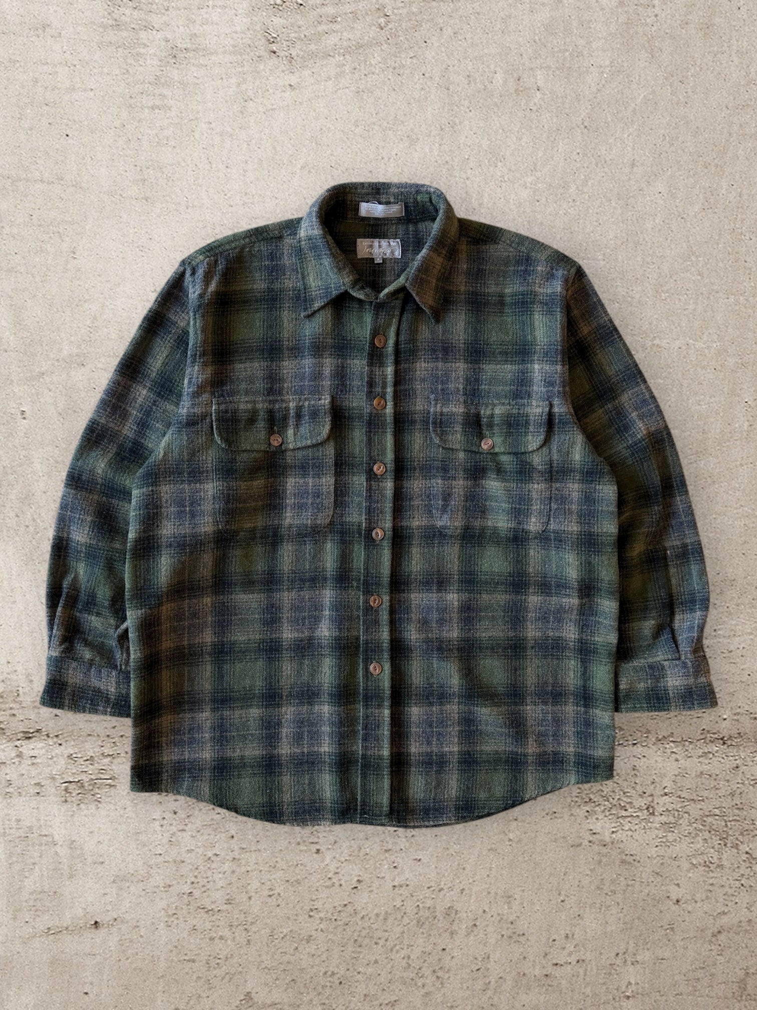 90s Lord & Taylor Wool Plaid Flannel Shirt - XL