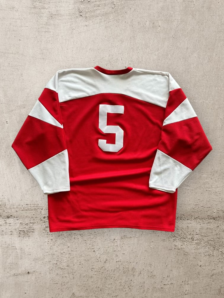 90s Flames Fire Department Mesh Hockey Jersey - XXL