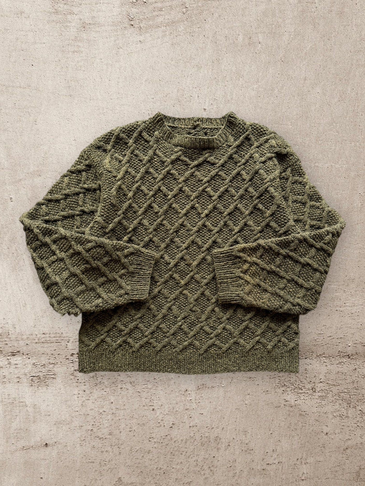 90s Wool Cable Knit Sweater - Medium