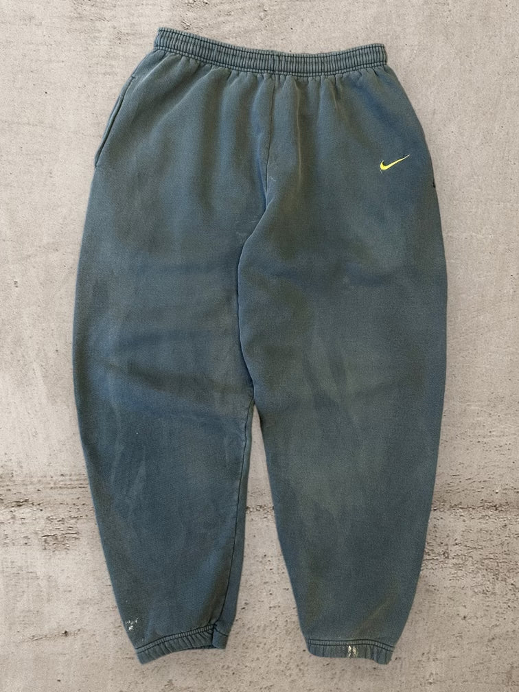 90s Nike Forest Green/Neon Green Sweatpants - XL