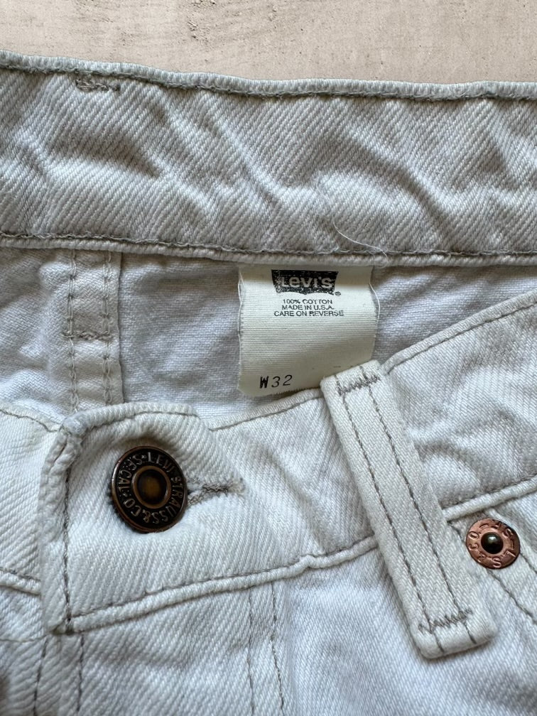 90s Levi’s 550 Orange Tab Cream Shorts - 32