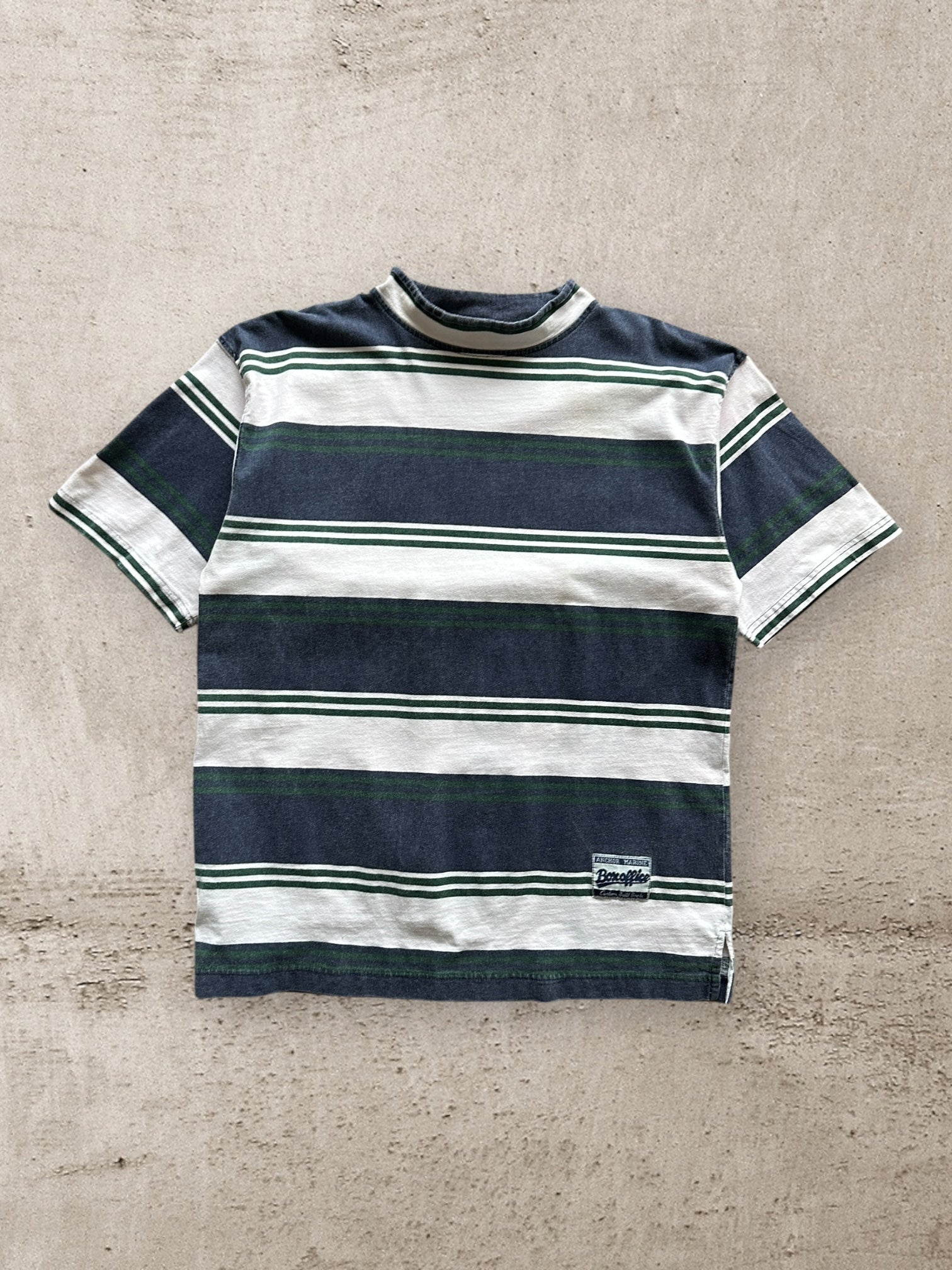 90s Box Office Striped Mock Neck T-Shirt - Large