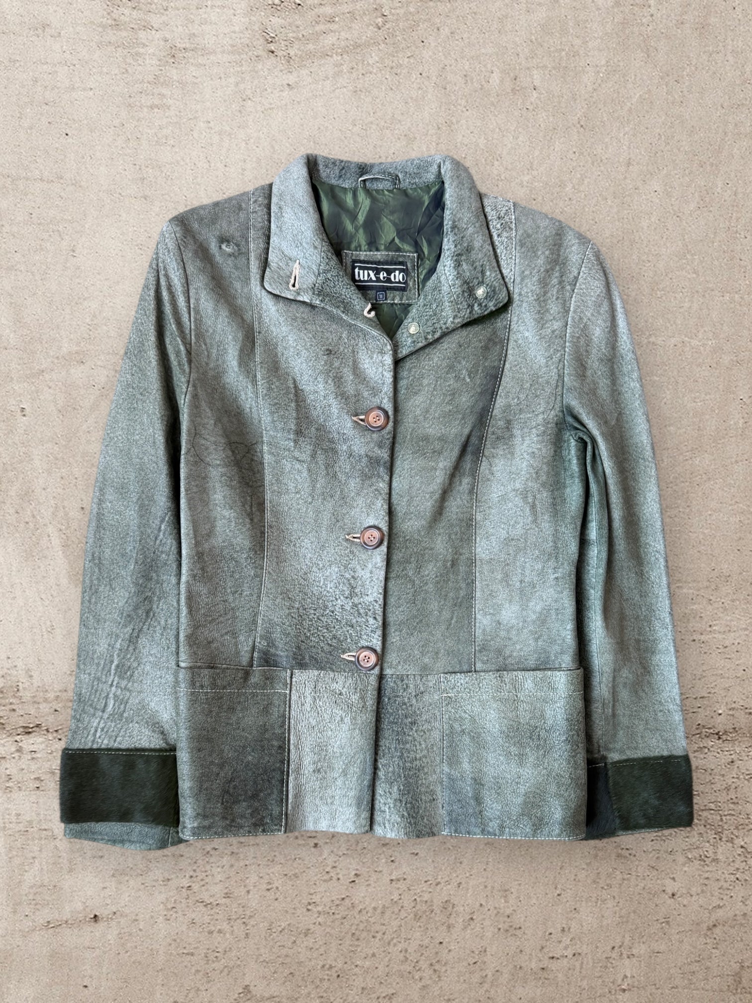 80s Tux-e-do Leather Blazer Jacket - Medium