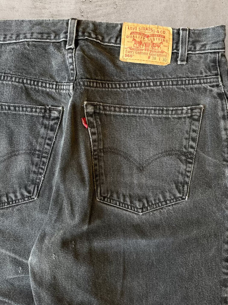 00s Levis 560 Loose Fit Black Denim Jeans - 36x26