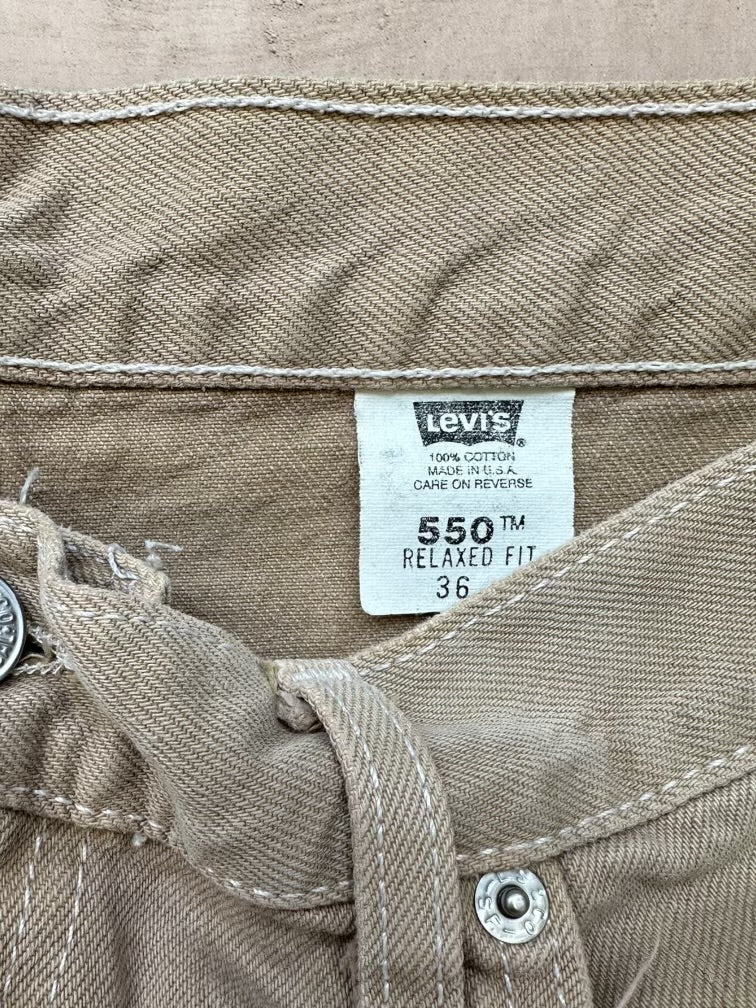 90s Levi’s 550 Tan Denim Shorts  - 35”