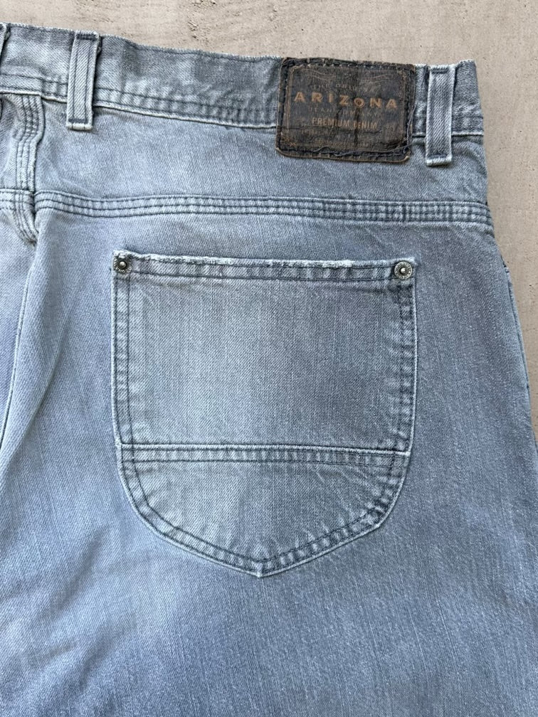 00s Arizona Faded Grey Denim Jeans - 36x32