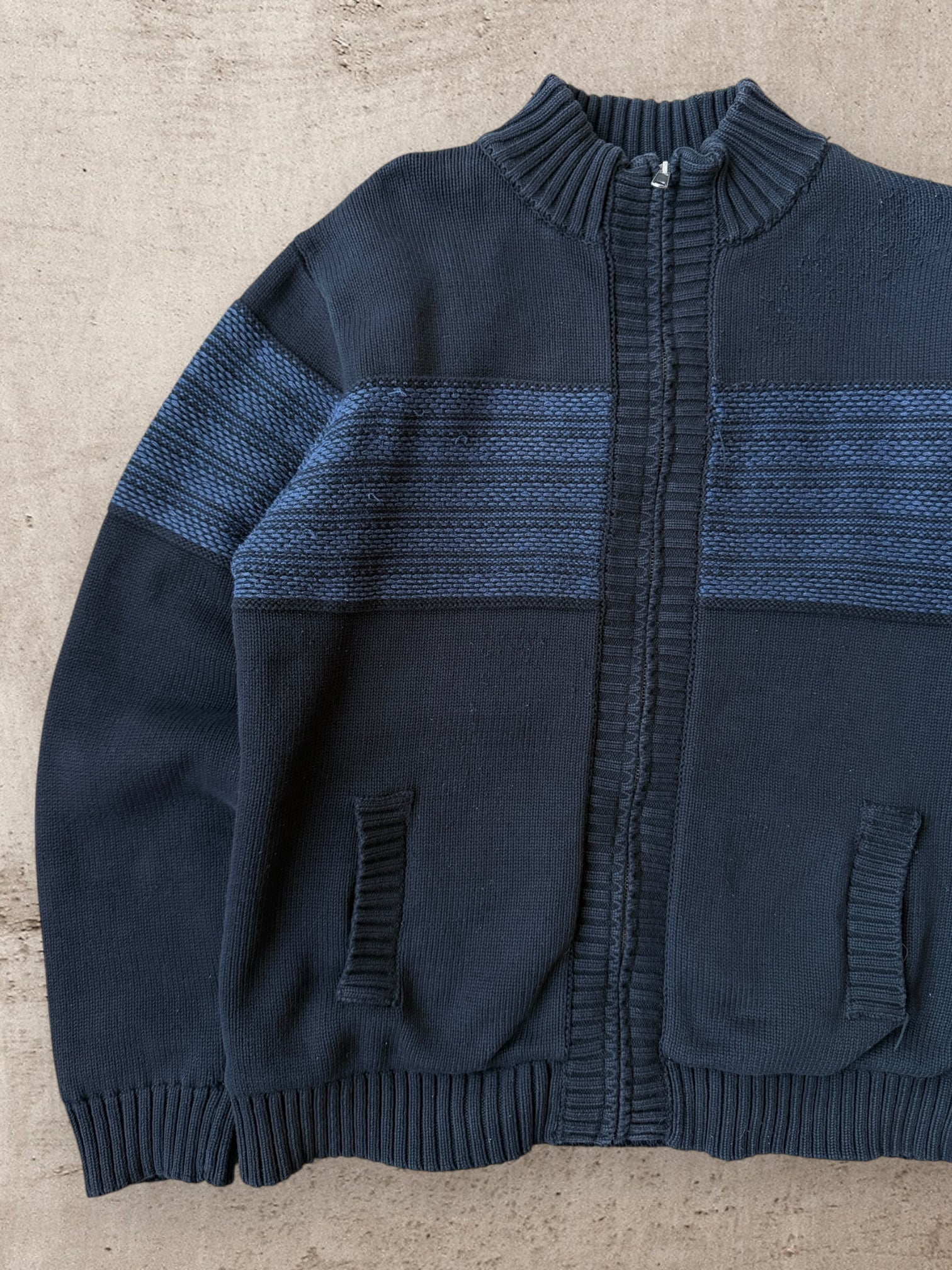 00s Telluride Sherpa Lined Zip Up Knit Sweater - Large