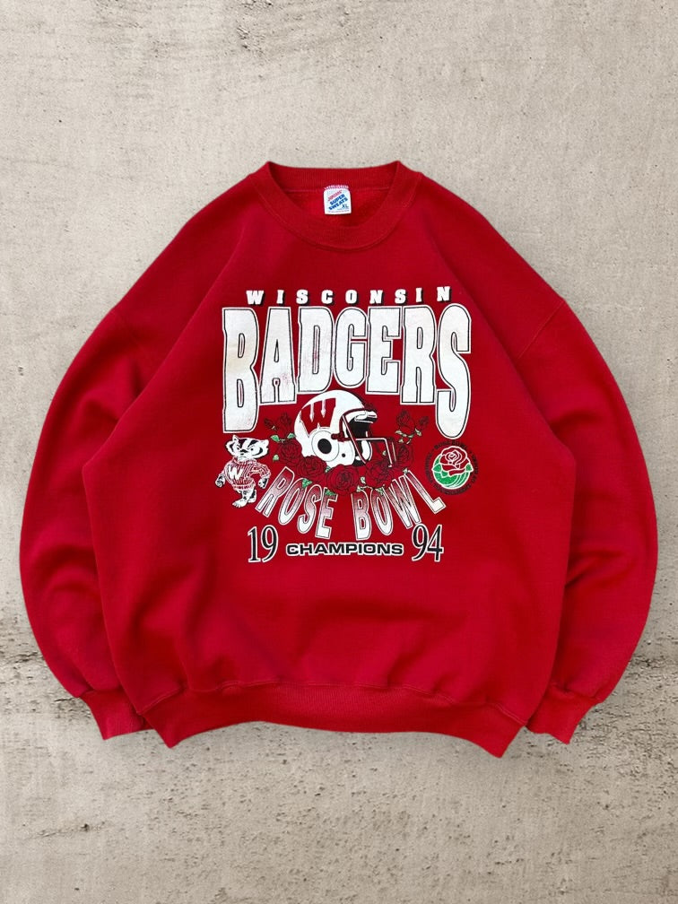 90s Wisconsin Badgers Rose Bowl Graphic Crewneck - XL