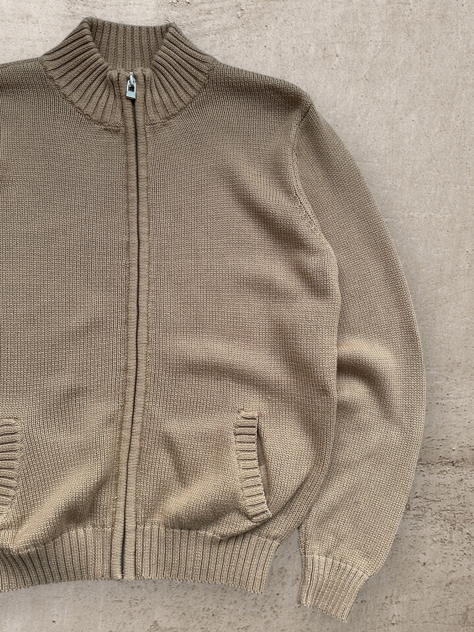 00s Apple Seeds Zip Up Knit Sweater - Medium