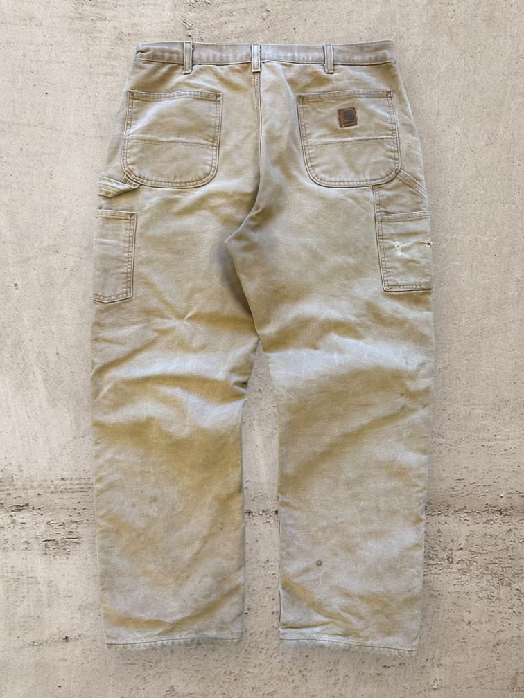 00s Carhartt Blanket Lined Distressed Carpenter Pants - 31x28