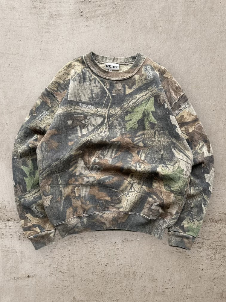 00s Jerzees Real Tree Camouflage Crewneck - Youth Large