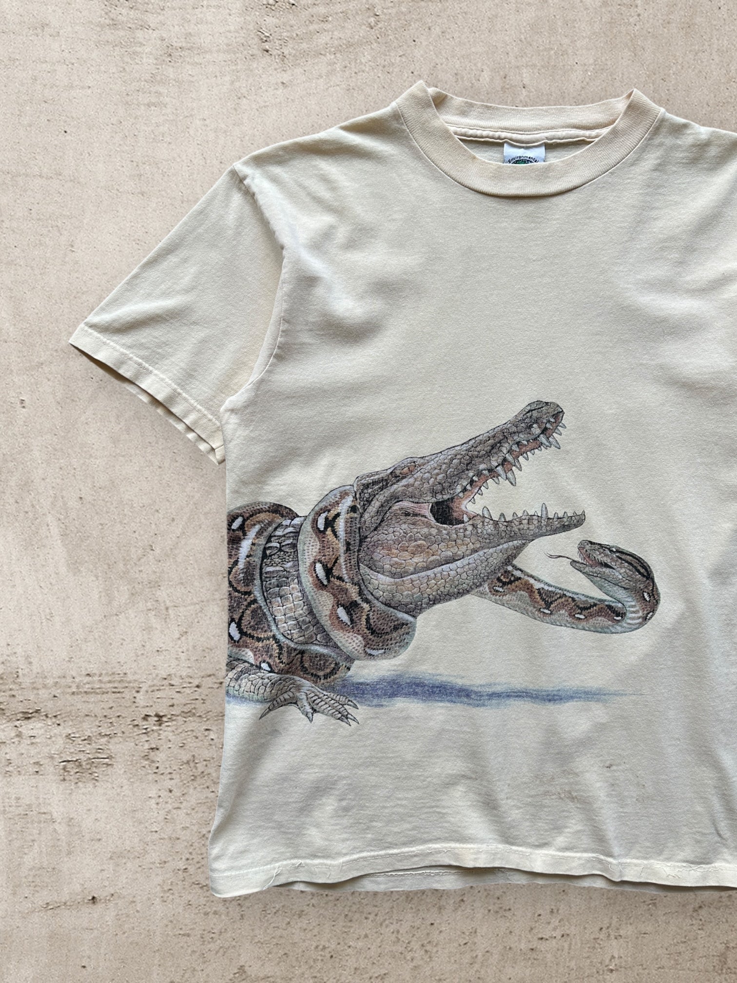 90s Snake vs Alligator Graphic T-Shirt - Small