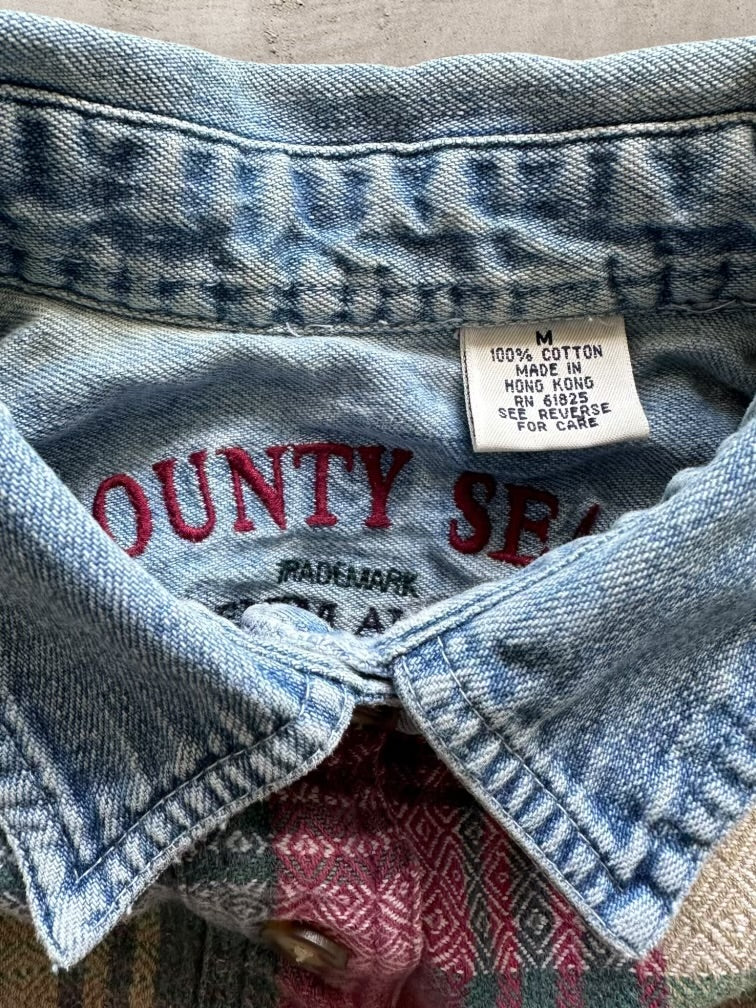 00s Country Seat Denim Collared Flannel - Large