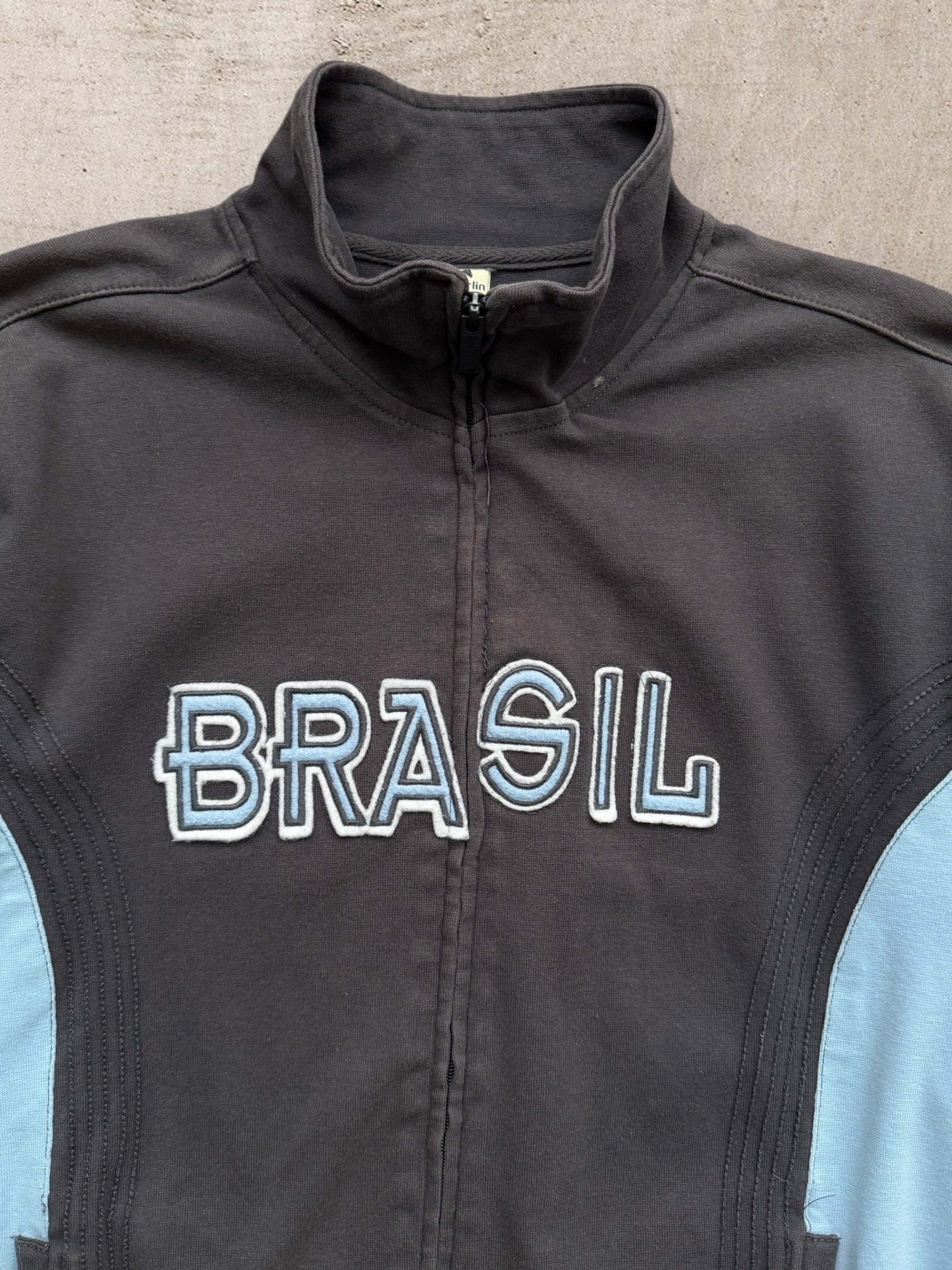 00s Brasil Color Block Full Zip Sweatshirt - Large