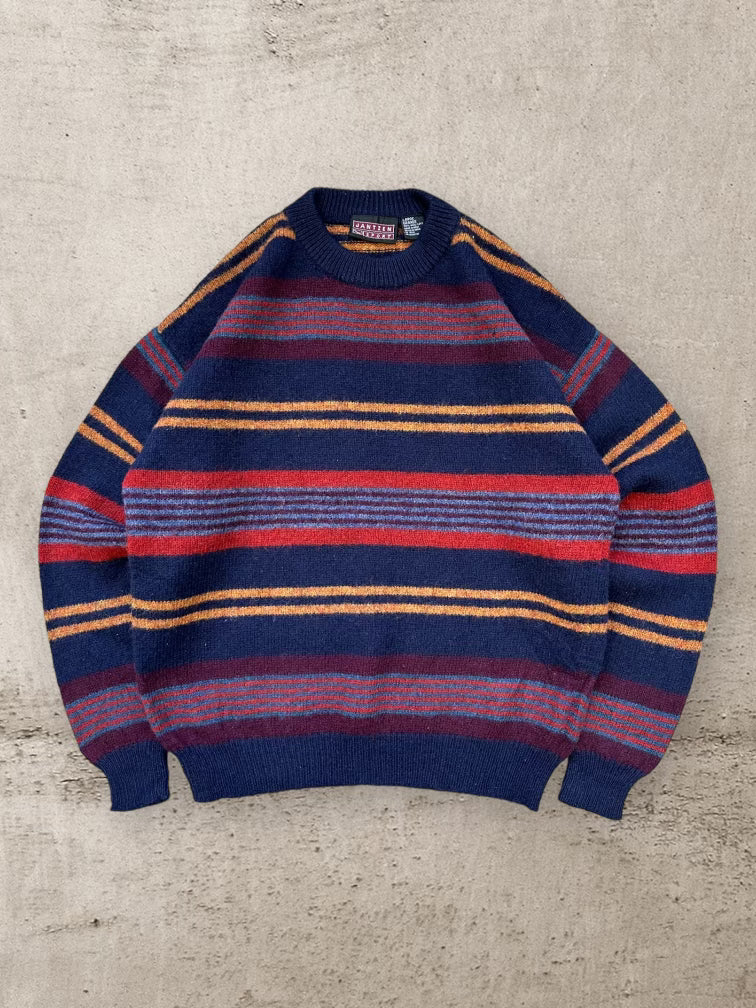 90s Jantzen Multicolor Striped Wool Sweater - Large