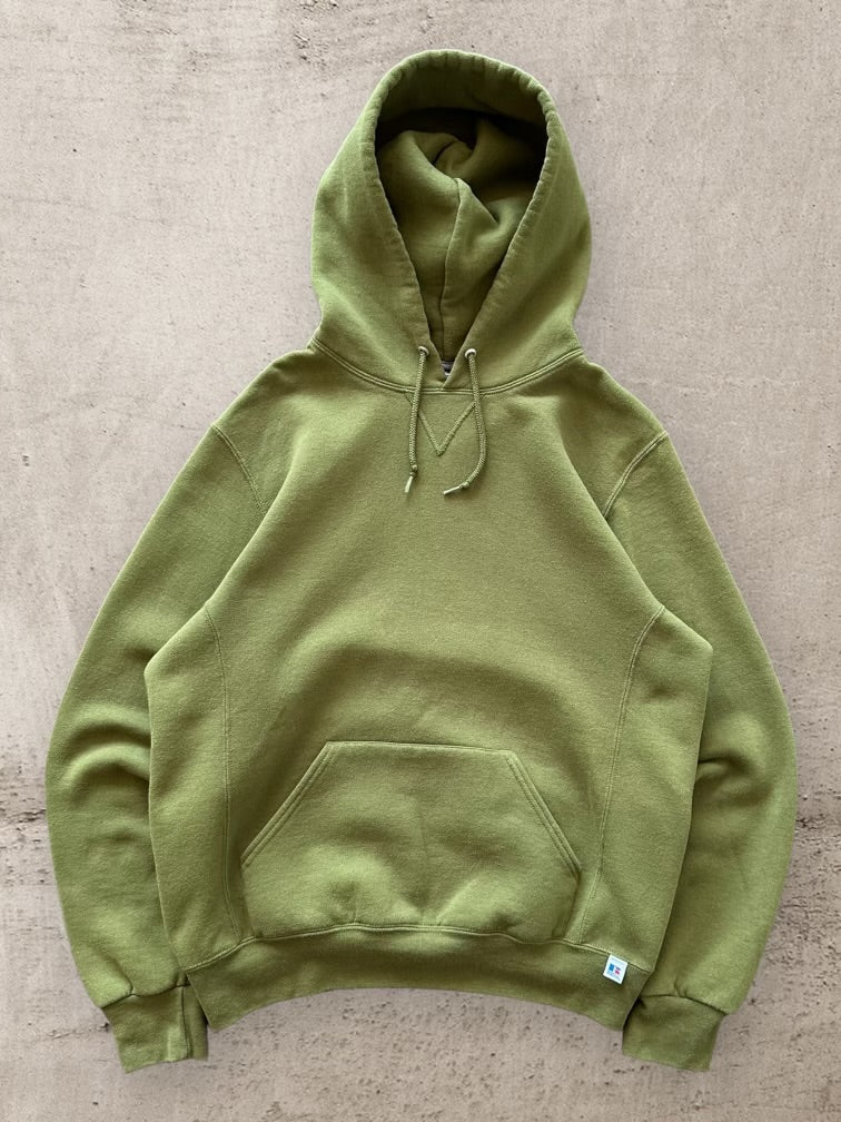 00s Russell Athletics Green Hoodie - Medium